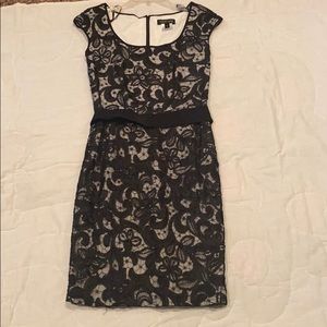 Tadashi Shoji black grey dress